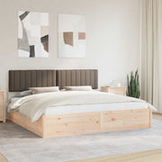 Bedframe massief grenenhout taupe 200x200 cm