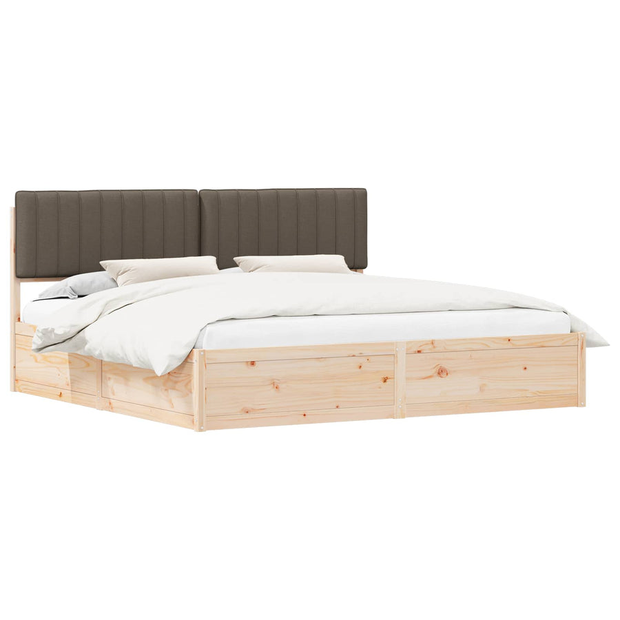 Bedframe met Gevoerd Hoofdgedeelte Taupe 200 x 200 cm