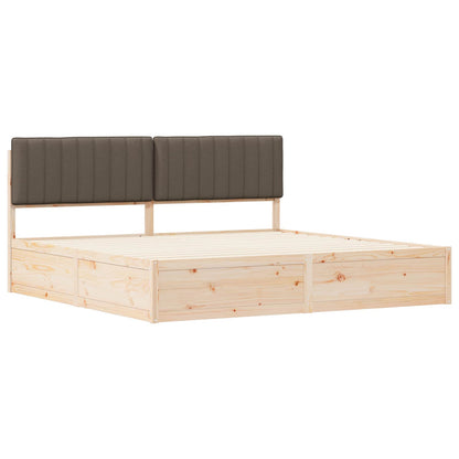 Bedframe met Gevoerd Hoofdgedeelte Taupe 200 x 200 cm