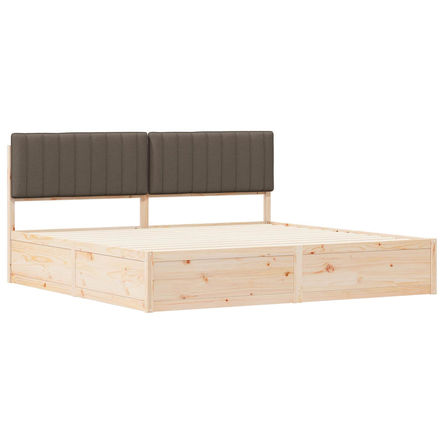 Bedframe met Gevoerd Hoofdgedeelte Taupe 200 x 200 cm