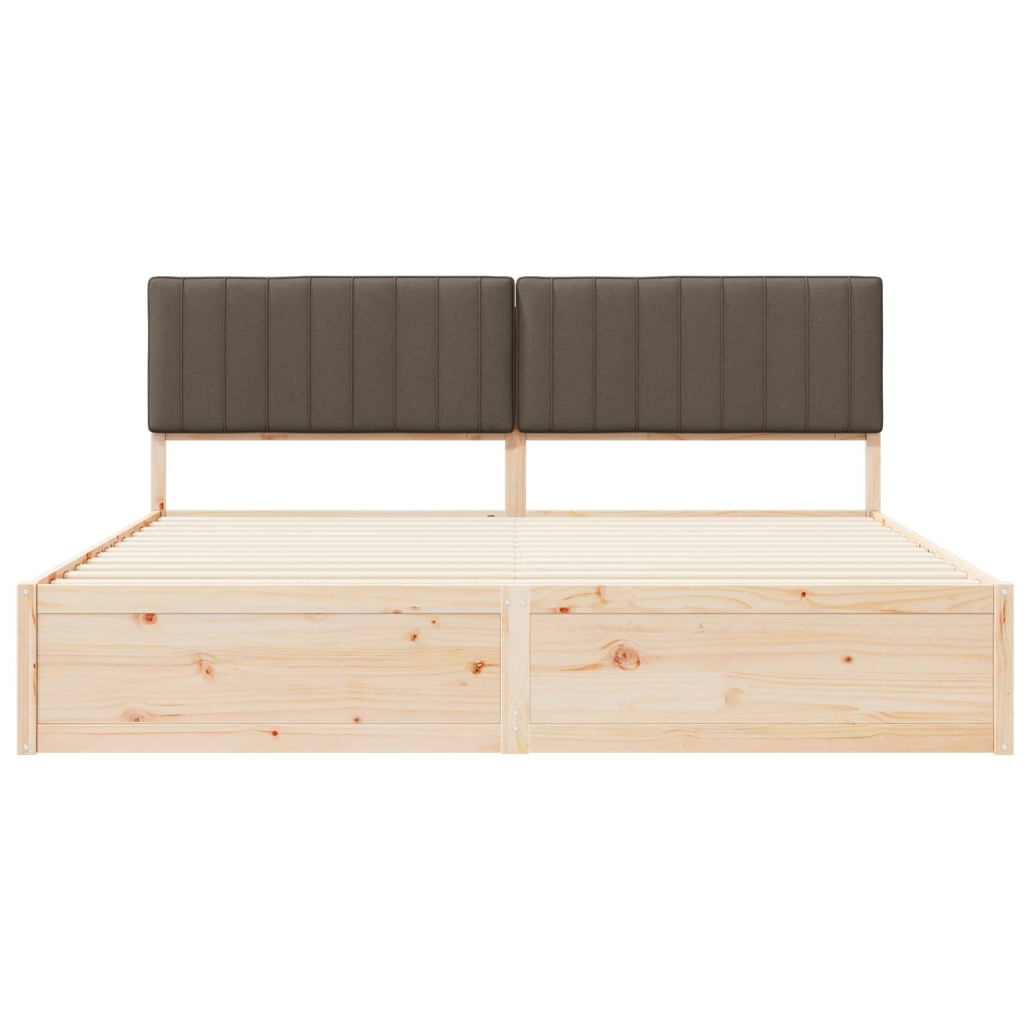 Bedframe met Gevoerd Hoofdgedeelte Taupe 200 x 200 cm