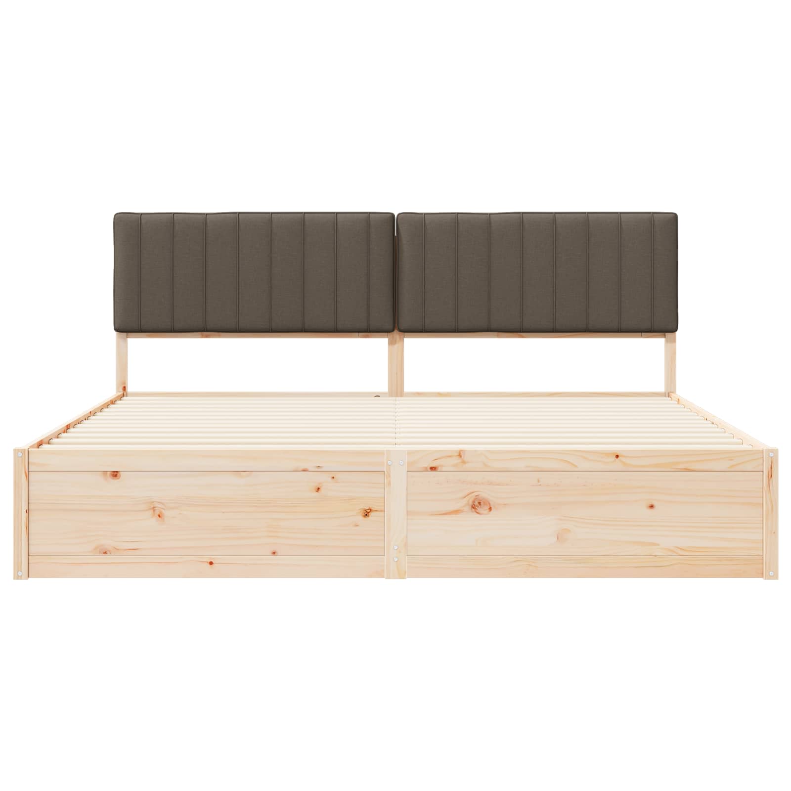Bedframe met Gevoerd Hoofdgedeelte Taupe 200 x 200 cm