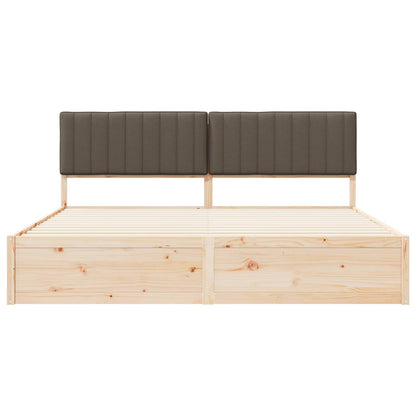 Bedframe met Gevoerd Hoofdgedeelte Taupe 200 x 200 cm