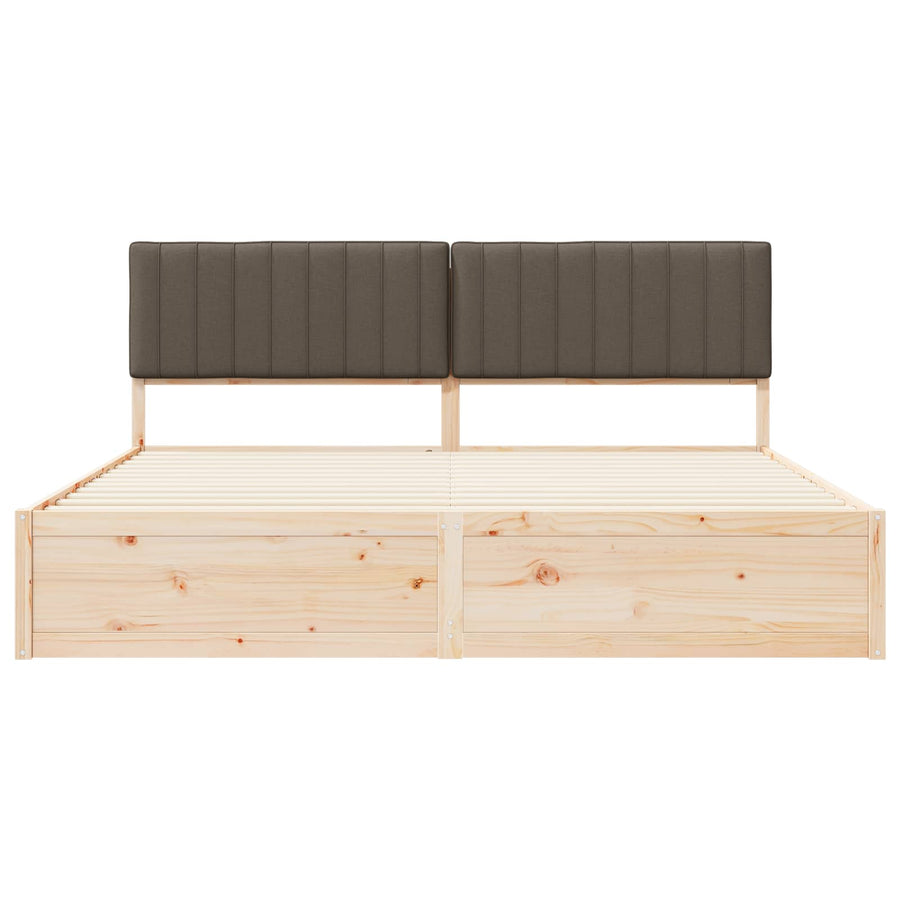 Bedframe met Gevoerd Hoofdgedeelte Taupe 200 x 200 cm