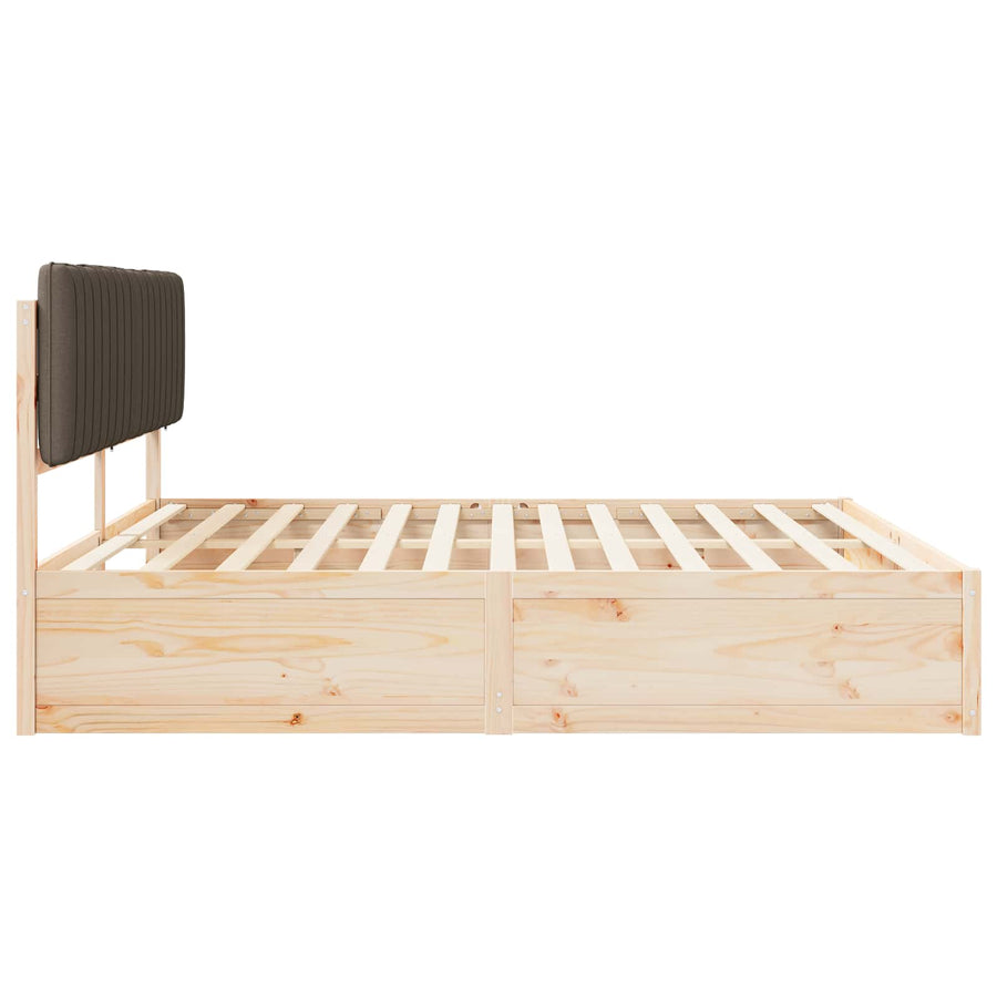 Bedframe met Gevoerd Hoofdgedeelte Taupe 200 x 200 cm