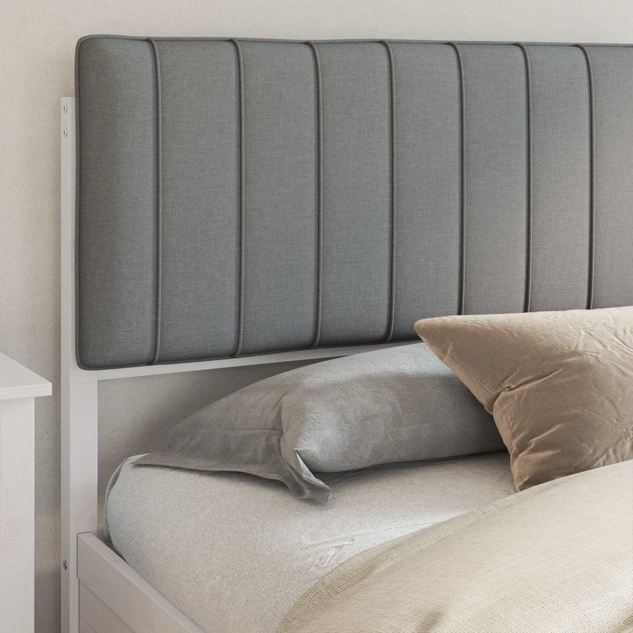 Bedframe met Gevoerd Hoofdgedeelte Lichtgrijs 200 x 200 cm