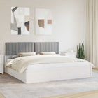 Fabric Upholstered Bed Frame Light Gray 200 x 200 cm