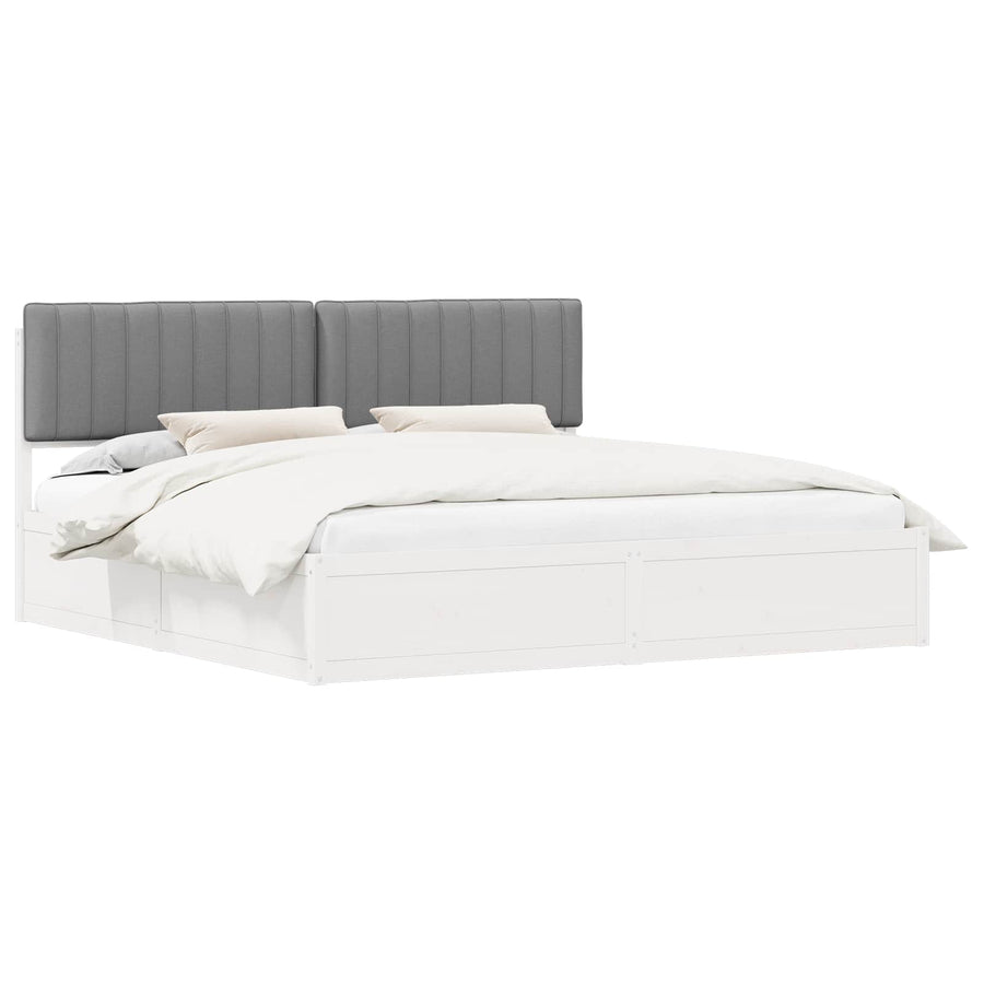 Bedframe met Gevoerd Hoofdgedeelte Lichtgrijs 200 x 200 cm