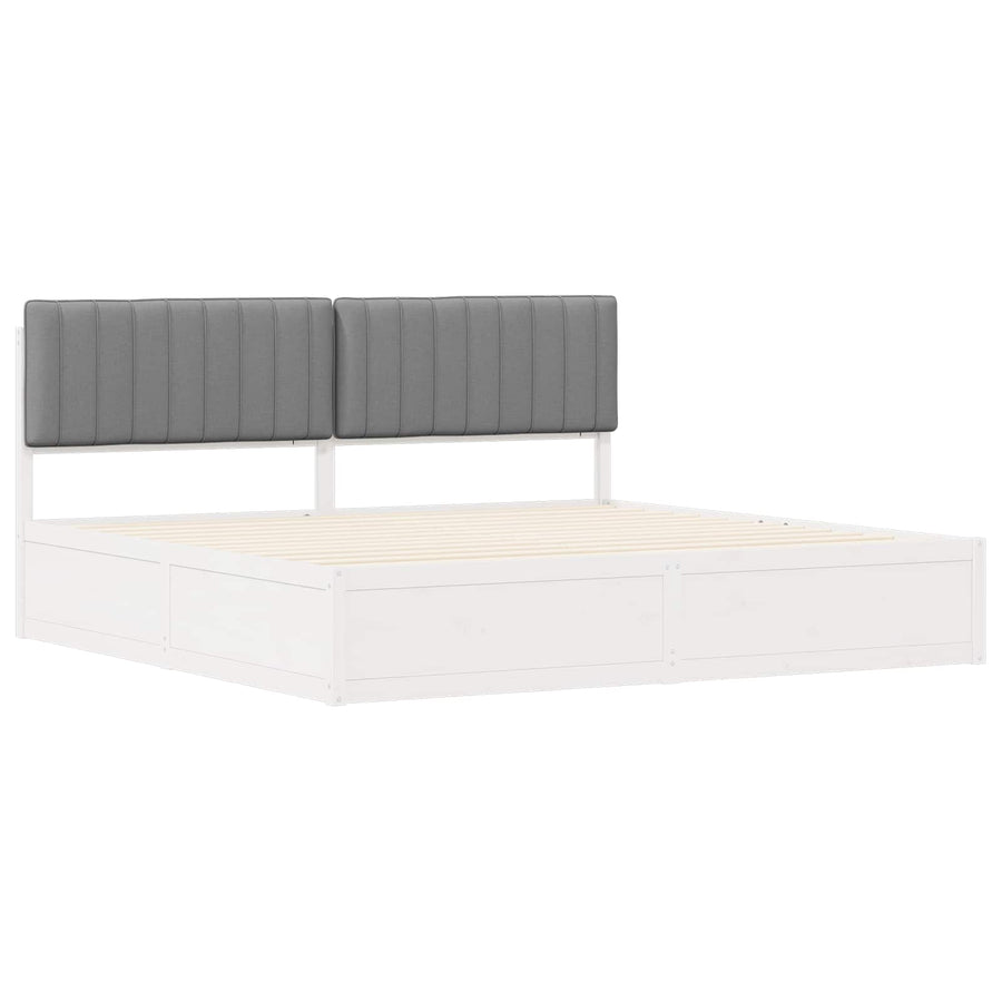 Bedframe met Gevoerd Hoofdgedeelte Lichtgrijs 200 x 200 cm