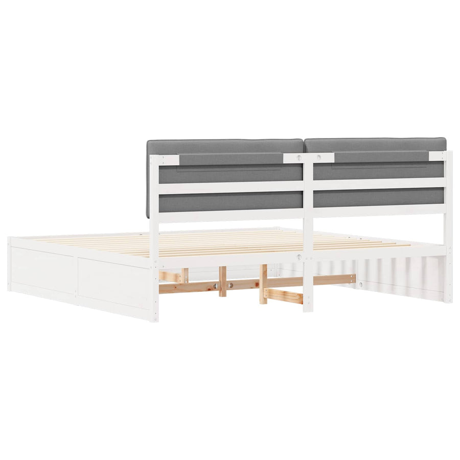 Bedframe met Gevoerd Hoofdgedeelte Lichtgrijs 200 x 200 cm