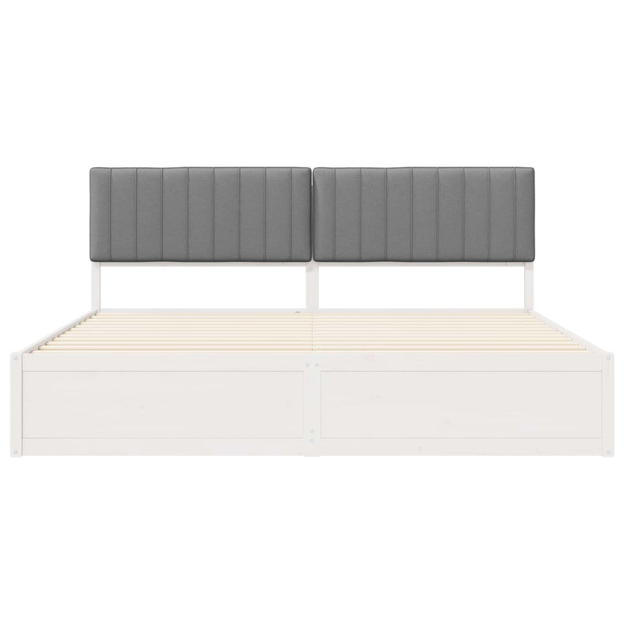 Bedframe met Gevoerd Hoofdgedeelte Lichtgrijs 200 x 200 cm