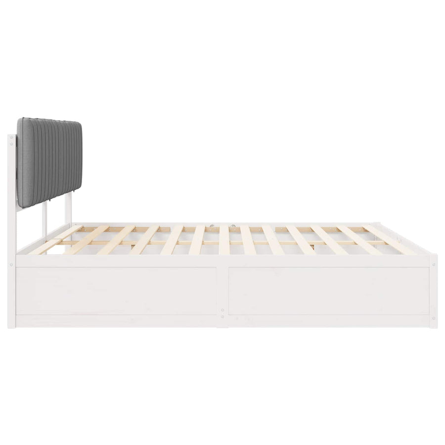 Bedframe met Gevoerd Hoofdgedeelte Lichtgrijs 200 x 200 cm