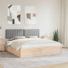 Fabric Platform Bed Light Grey 180 x 200 cm
