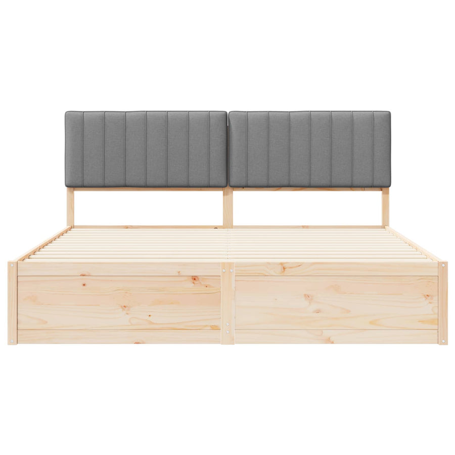 Bedframe met Gevoerd Hoofdgedeelte Lichtgrijs 180 x 200 cm