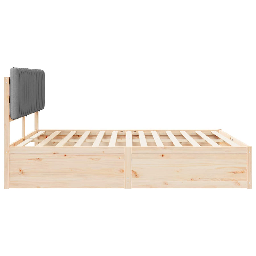 Bedframe met Gevoerd Hoofdgedeelte Lichtgrijs 180 x 200 cm