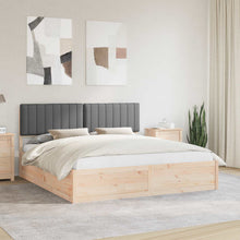 Bedframe met Gevoerd Hoofdgedeelte Donkergrijs 180 x 200 cm