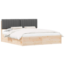 Bedframe met Gevoerd Hoofdgedeelte Donkergrijs 180 x 200 cm