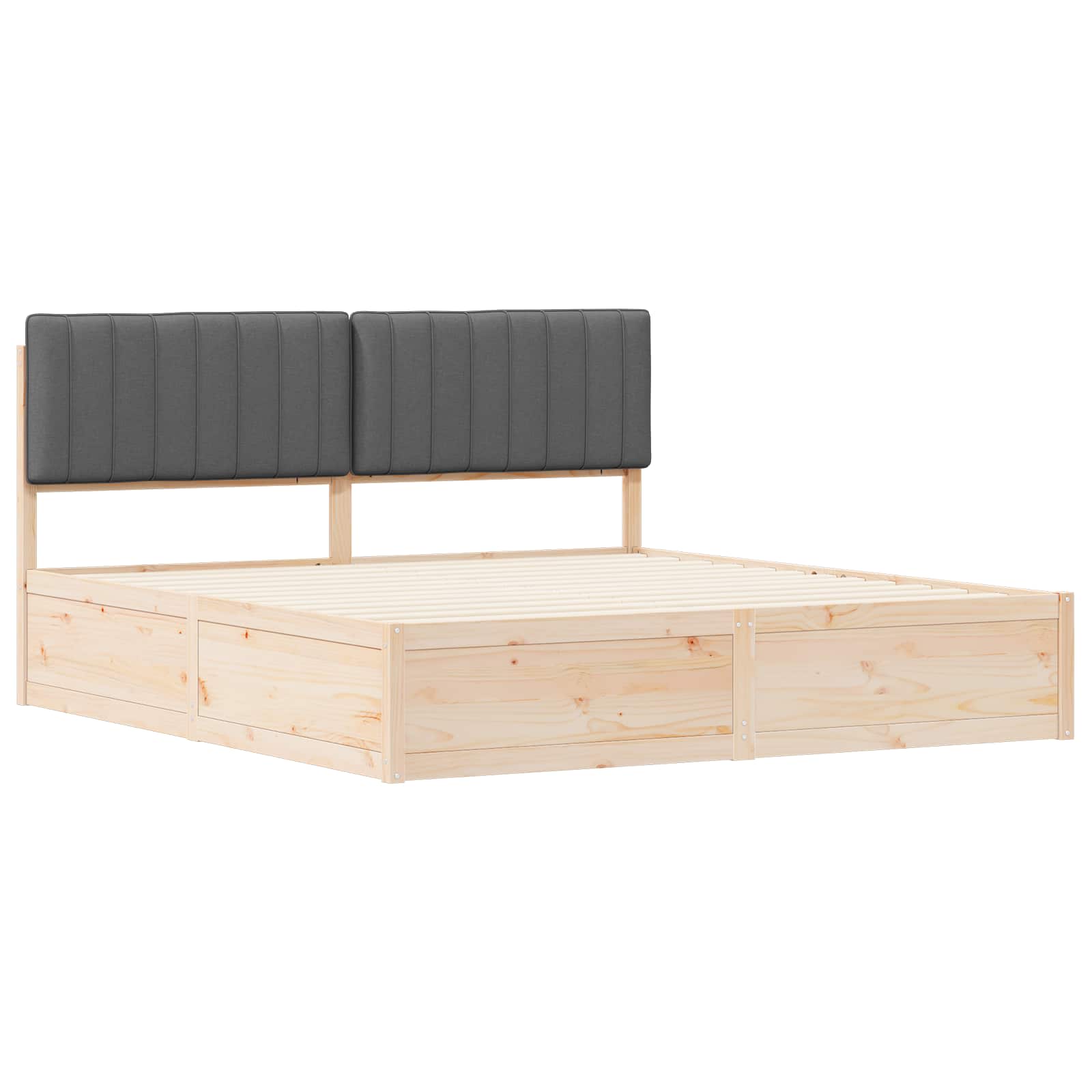 Bedframe met Gevoerd Hoofdgedeelte Donkergrijs 180 x 200 cm
