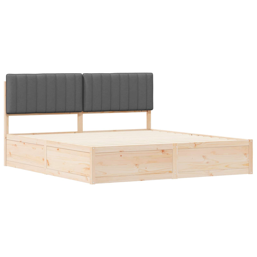 Bedframe met Gevoerd Hoofdgedeelte Donkergrijs 180 x 200 cm