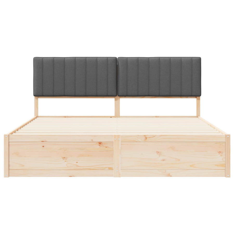 Bedframe met Gevoerd Hoofdgedeelte Donkergrijs 180 x 200 cm