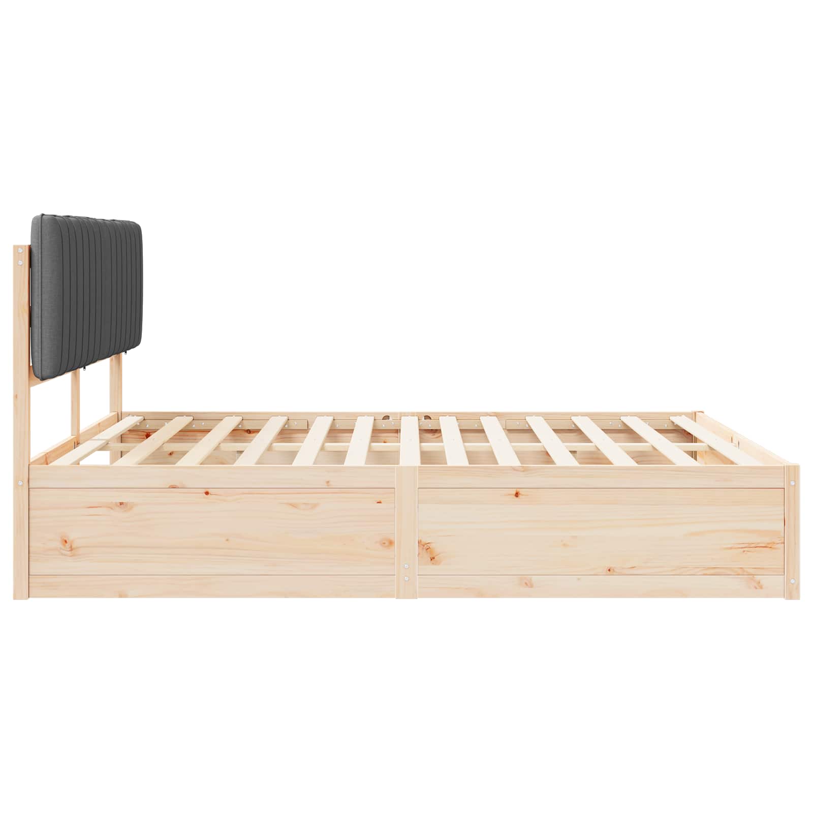 Bedframe met Gevoerd Hoofdgedeelte Donkergrijs 180 x 200 cm
