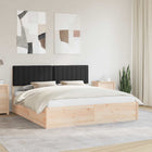 Upholstered Bed Frame with Headboard Black 180 x 200 cm