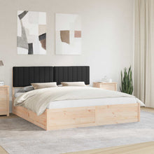 Bedframe met Gevoerd Hoofdgedeelte Zwart 180 x 200 cm