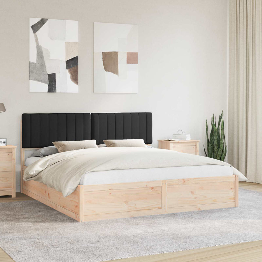 Bedframe met Gevoerd Hoofdgedeelte Zwart 180 x 200 cm