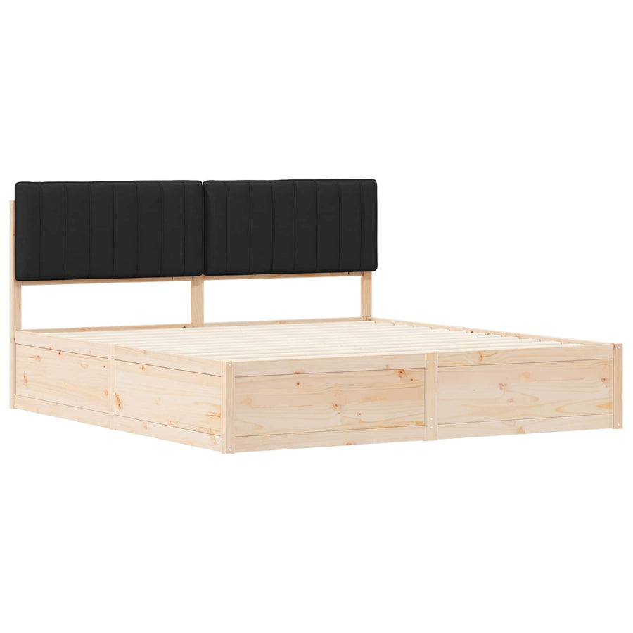 Bedframe met Gevoerd Hoofdgedeelte Zwart 180 x 200 cm