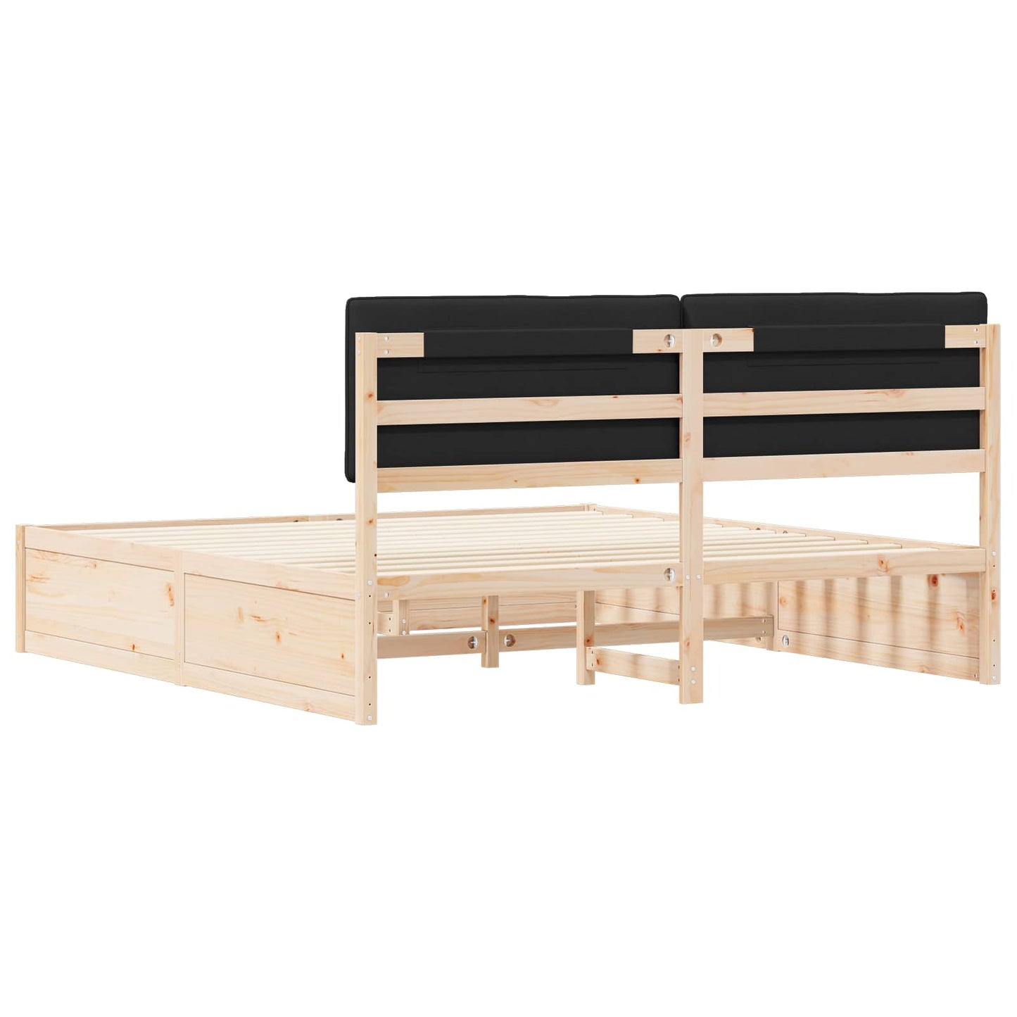 Bedframe met Gevoerd Hoofdgedeelte Zwart 180 x 200 cm