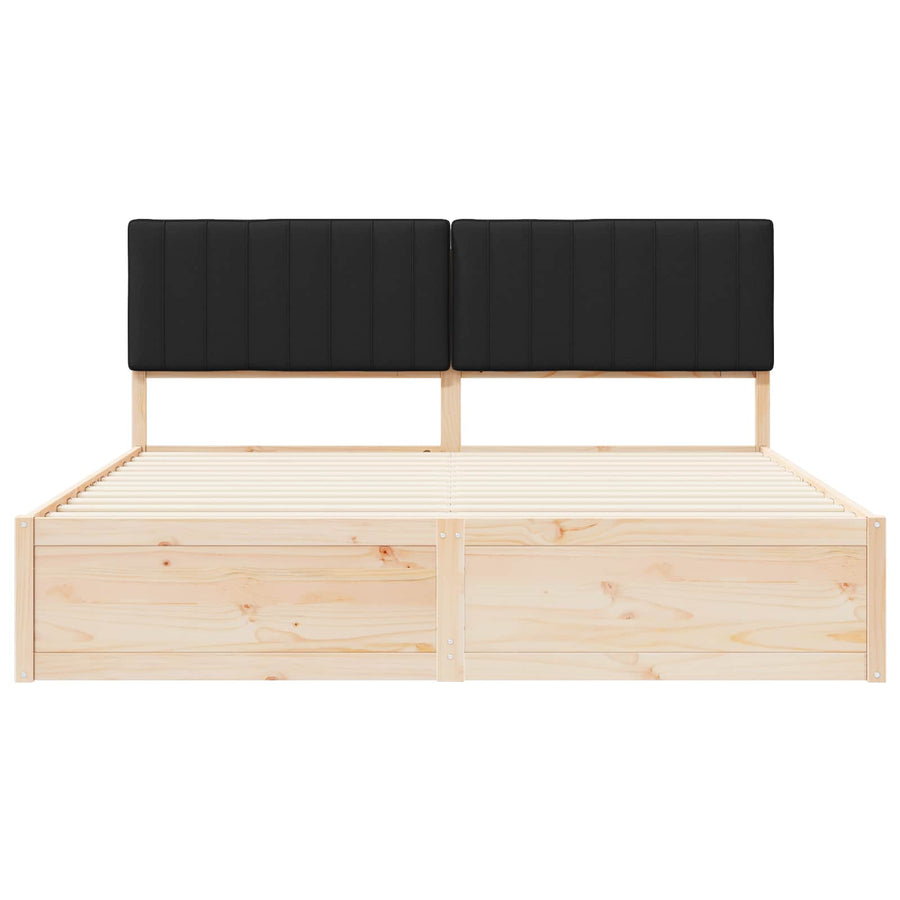 Bedframe met Gevoerd Hoofdgedeelte Zwart 180 x 200 cm