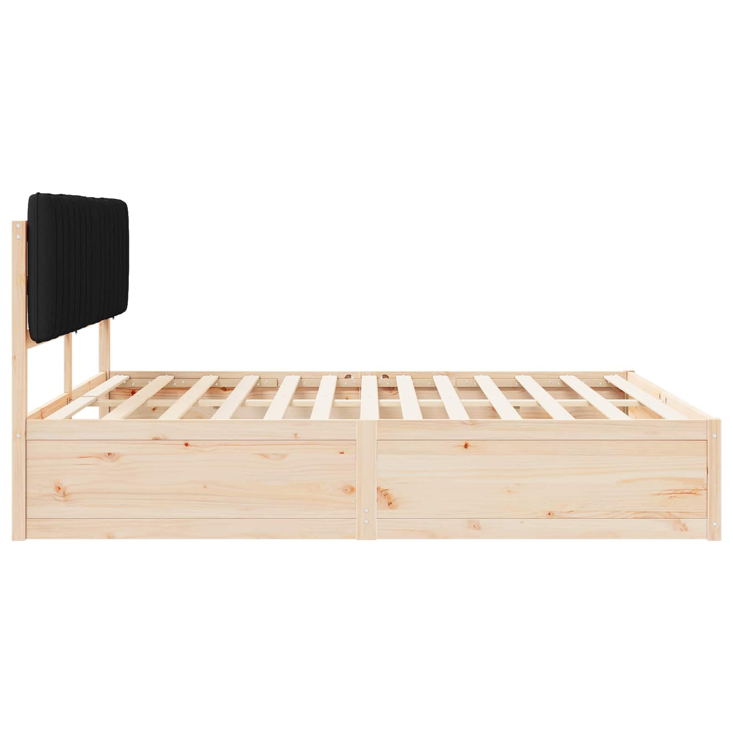 Bedframe met Gevoerd Hoofdgedeelte Zwart 180 x 200 cm