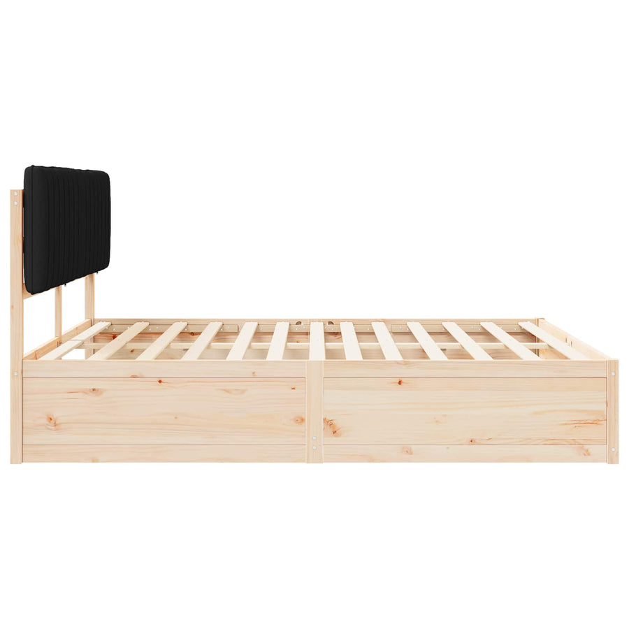 Bedframe met Gevoerd Hoofdgedeelte Zwart 180 x 200 cm