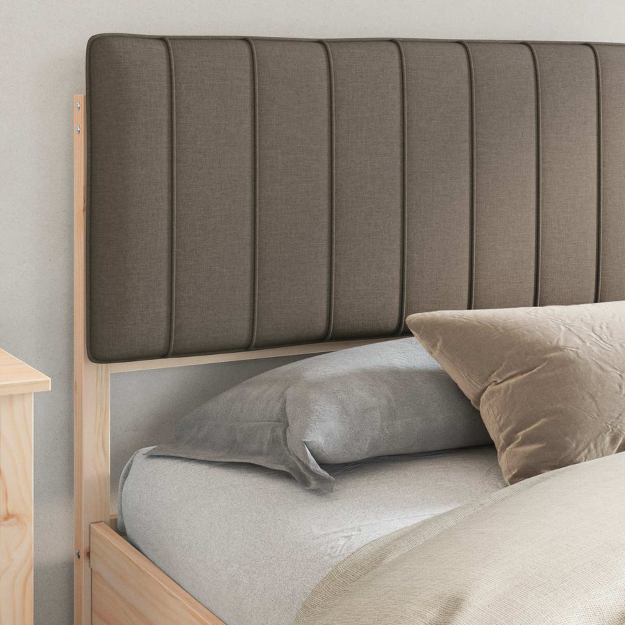 Bedframe met Gevoerd Hoofdgedeelte Taupe 180 x 200 cm