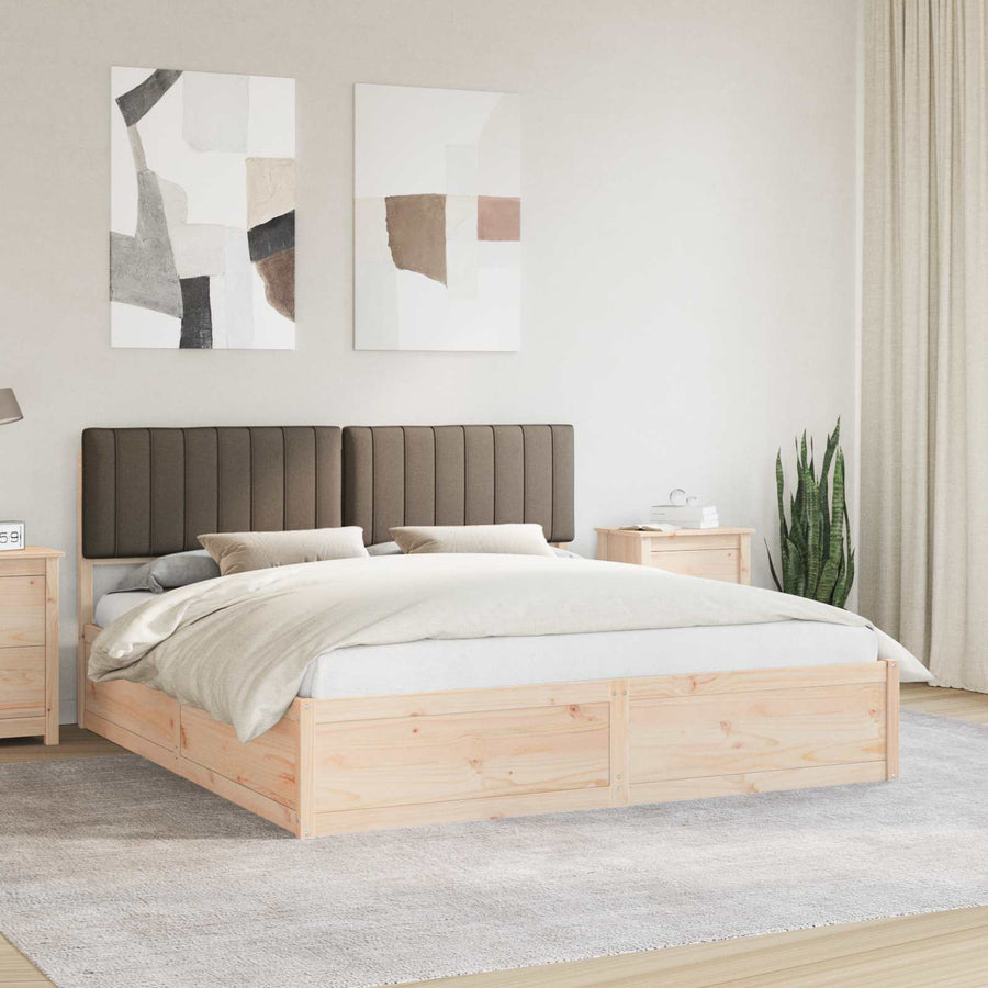 Bedframe met Gevoerd Hoofdgedeelte Taupe 180 x 200 cm