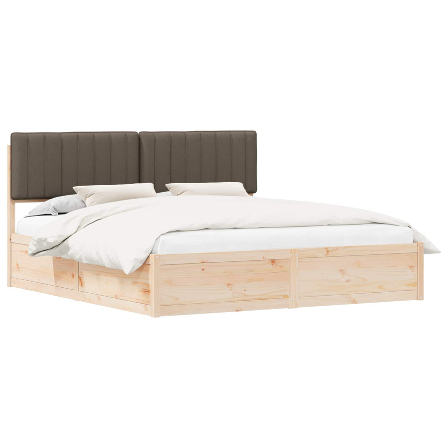 Bedframe met Gevoerd Hoofdgedeelte Taupe 180 x 200 cm