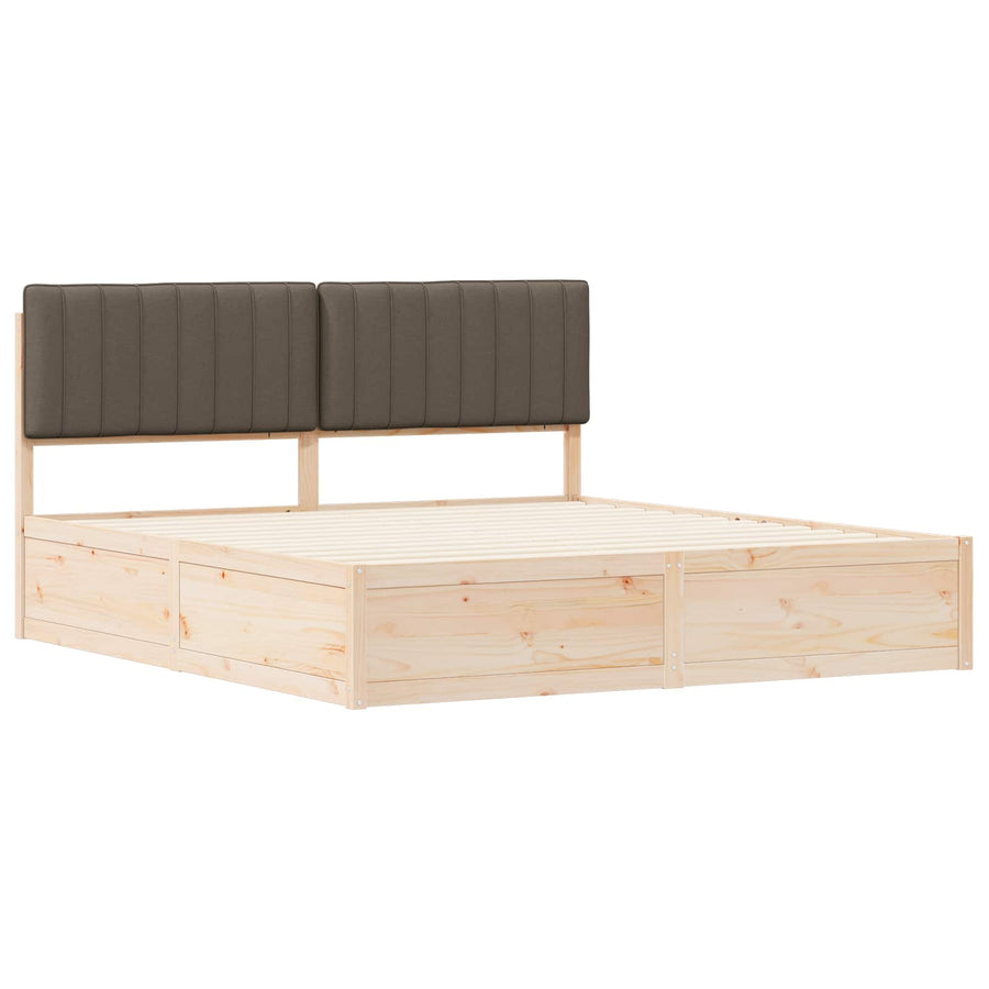 Bedframe met Gevoerd Hoofdgedeelte Taupe 180 x 200 cm
