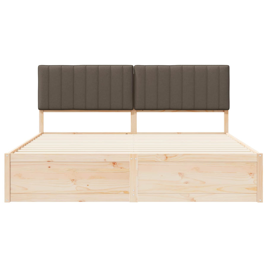 Bedframe met Gevoerd Hoofdgedeelte Taupe 180 x 200 cm