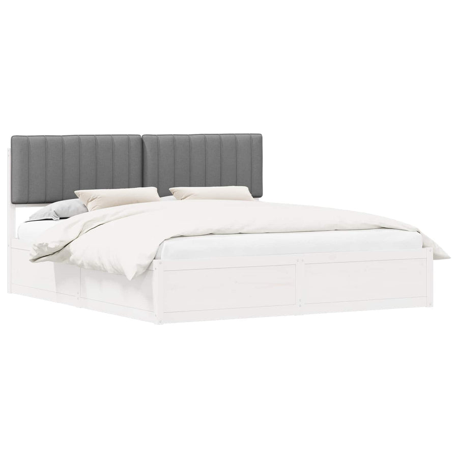 Bedframe met Gevoerd Hoofdgedeelte Lichtgrijs 180 x 200 cm