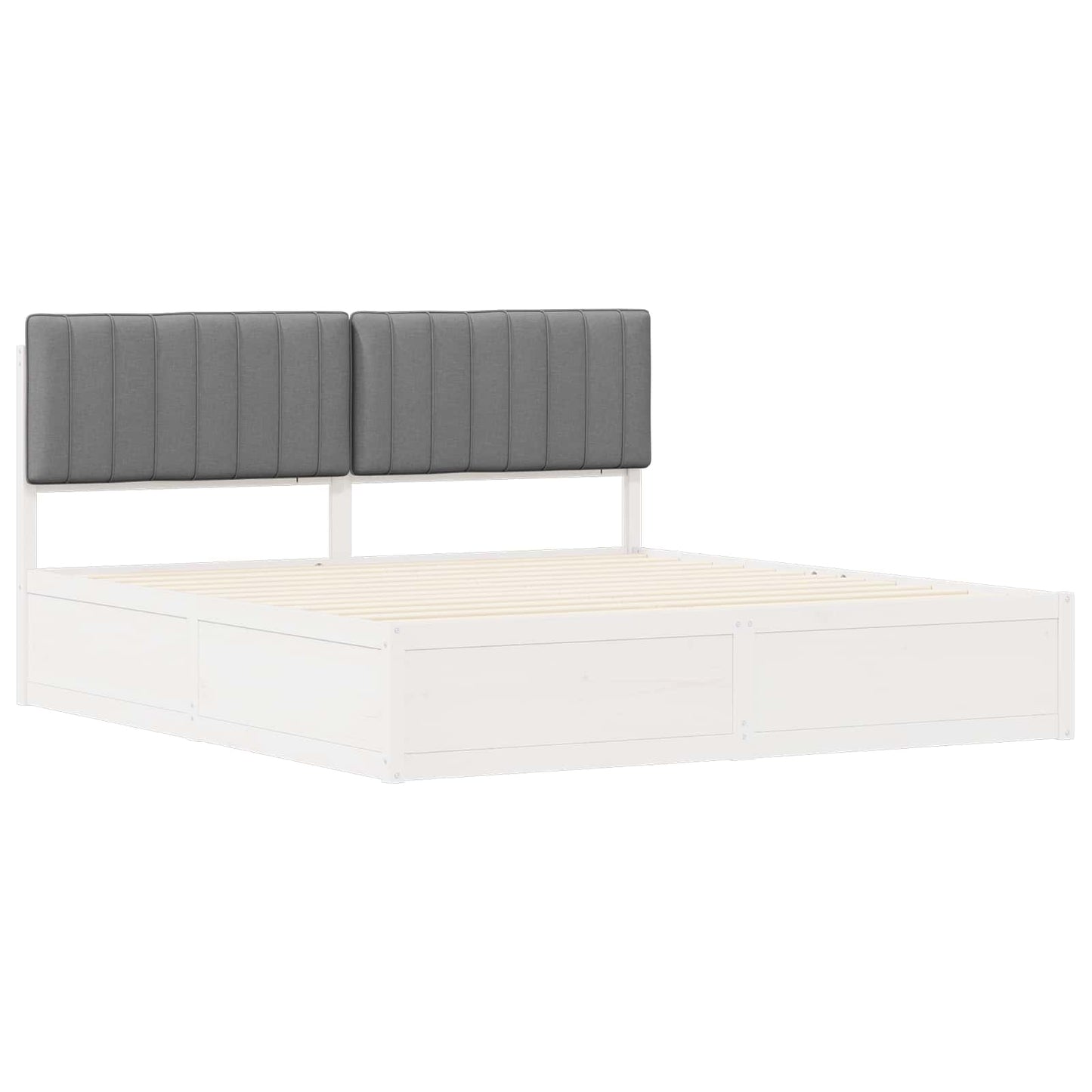 Bedframe met Gevoerd Hoofdgedeelte Lichtgrijs 180 x 200 cm