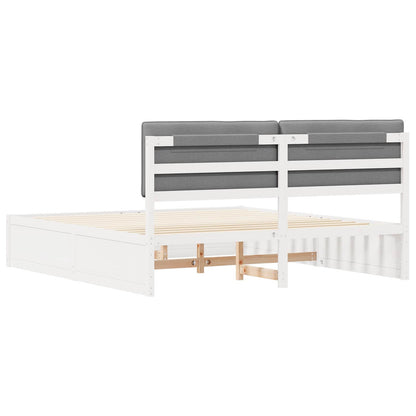 Bedframe met Gevoerd Hoofdgedeelte Lichtgrijs 180 x 200 cm
