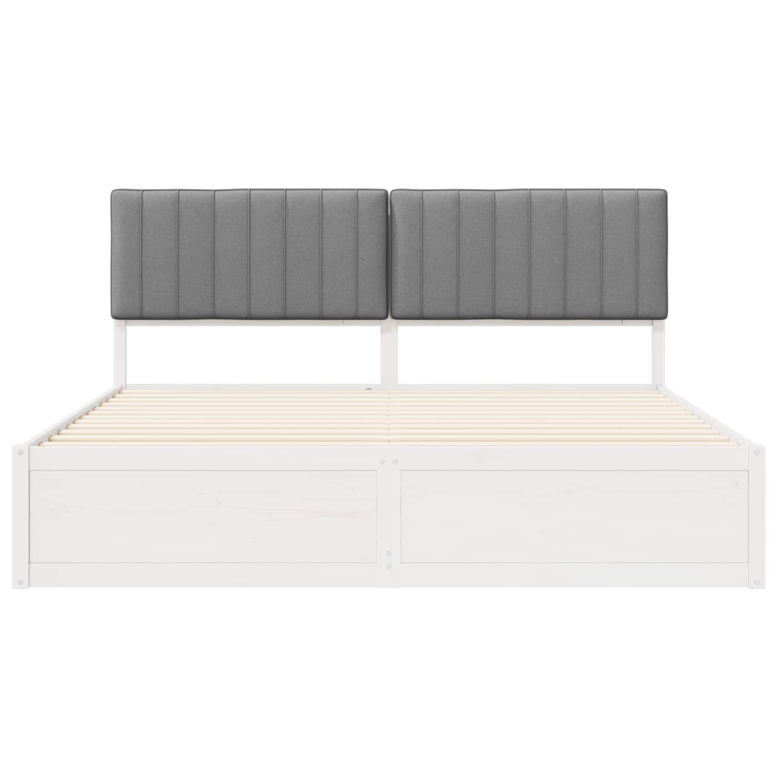 Bedframe met Gevoerd Hoofdgedeelte Lichtgrijs 180 x 200 cm