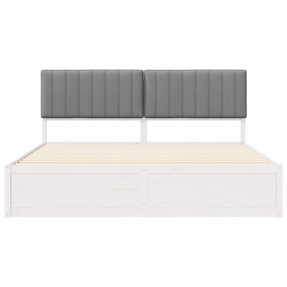 Bedframe met Gevoerd Hoofdgedeelte Lichtgrijs 180 x 200 cm