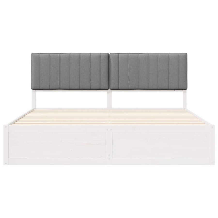 Bedframe met Gevoerd Hoofdgedeelte Lichtgrijs 180 x 200 cm