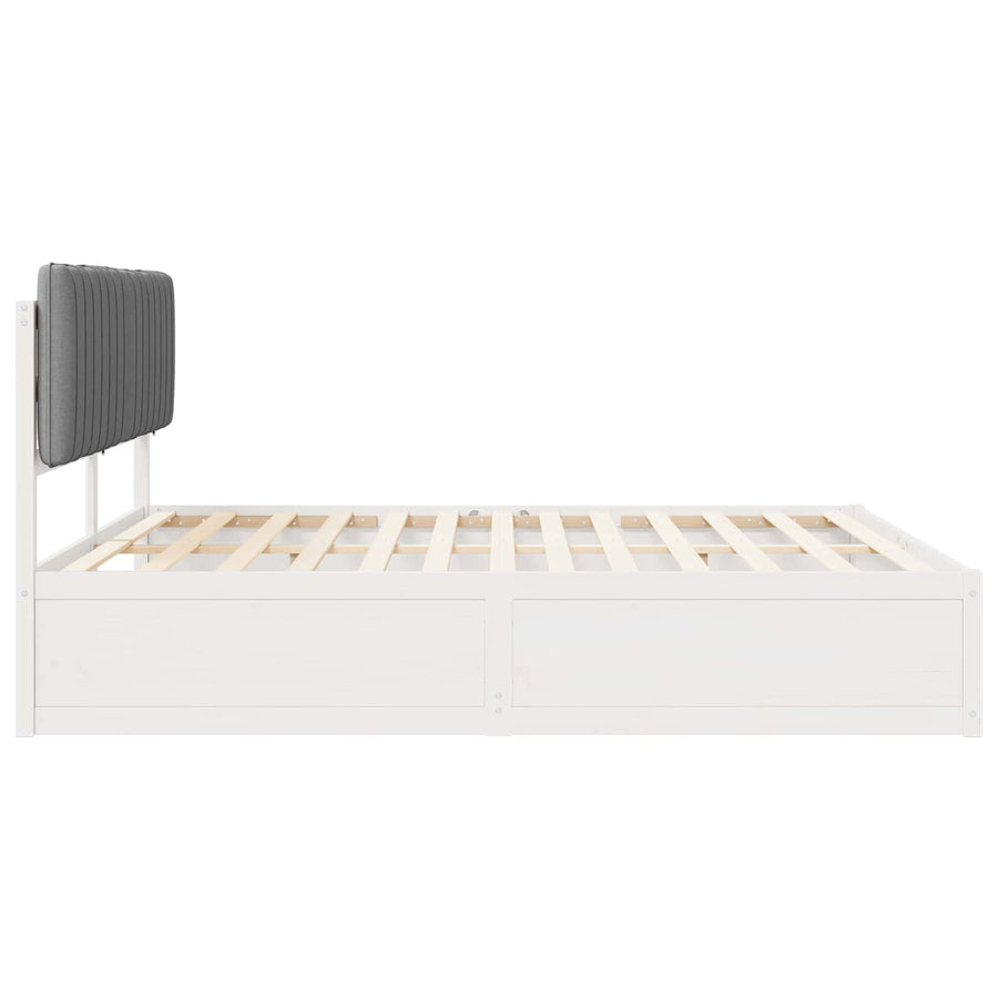 Bedframe met Gevoerd Hoofdgedeelte Lichtgrijs 180 x 200 cm