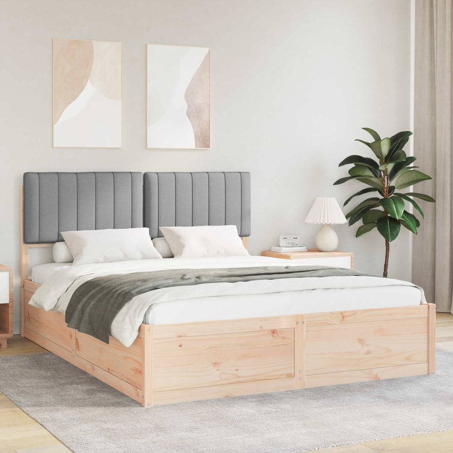 Bedframe met Gevoerd Hoofdgedeelte Lichtgrijs 160 x 200 cm