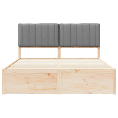Bedframe met Gevoerd Hoofdgedeelte Lichtgrijs 160 x 200 cm