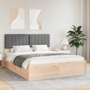 Bedframe massief grenenhout donkergrijs 160x200 cm