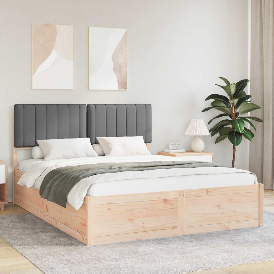 Bedframe met Gevoerd Hoofdgedeelte Donkergrijs 160 x 200 cm