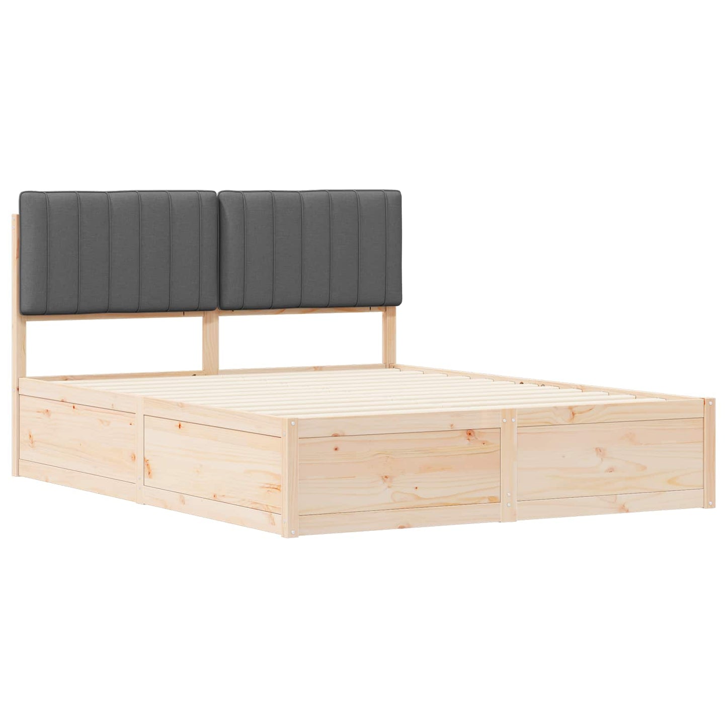 Bedframe met Gevoerd Hoofdgedeelte Donkergrijs 160 x 200 cm